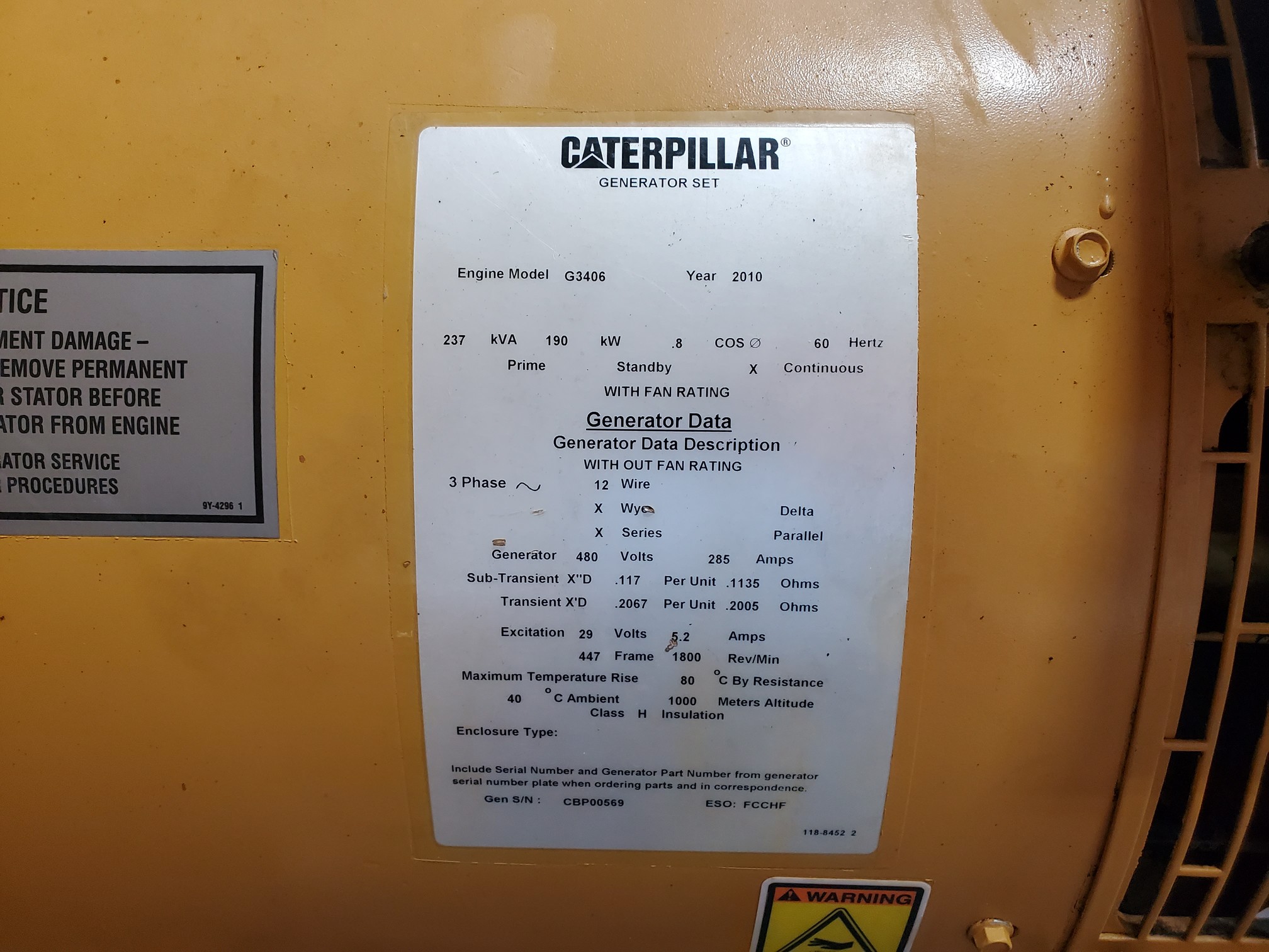 Used CAT SRB Generator End