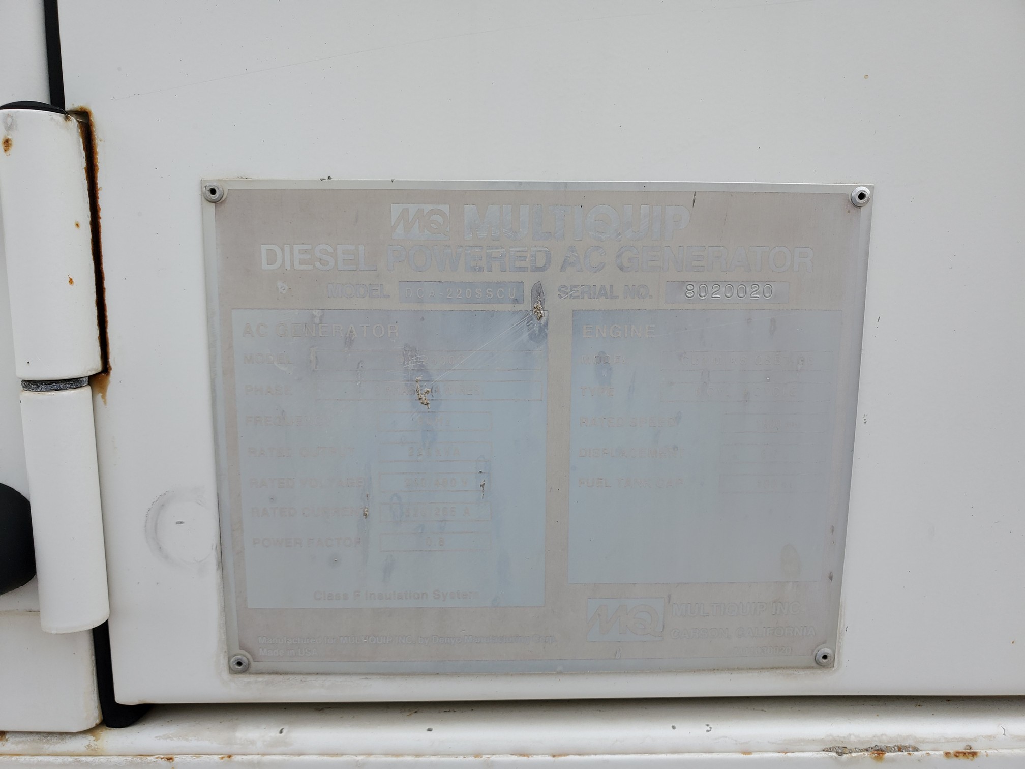 Used Multiquip DCA Generator Set