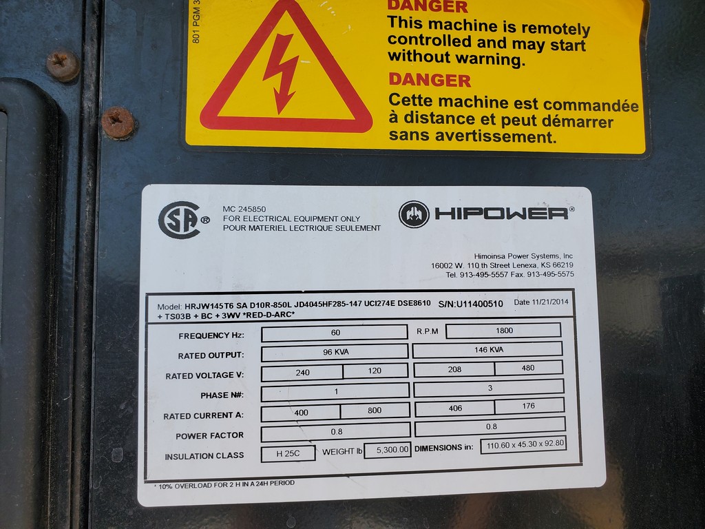 HRJW Generator Set