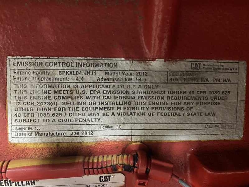 CAT C. Industria Engine  rotated