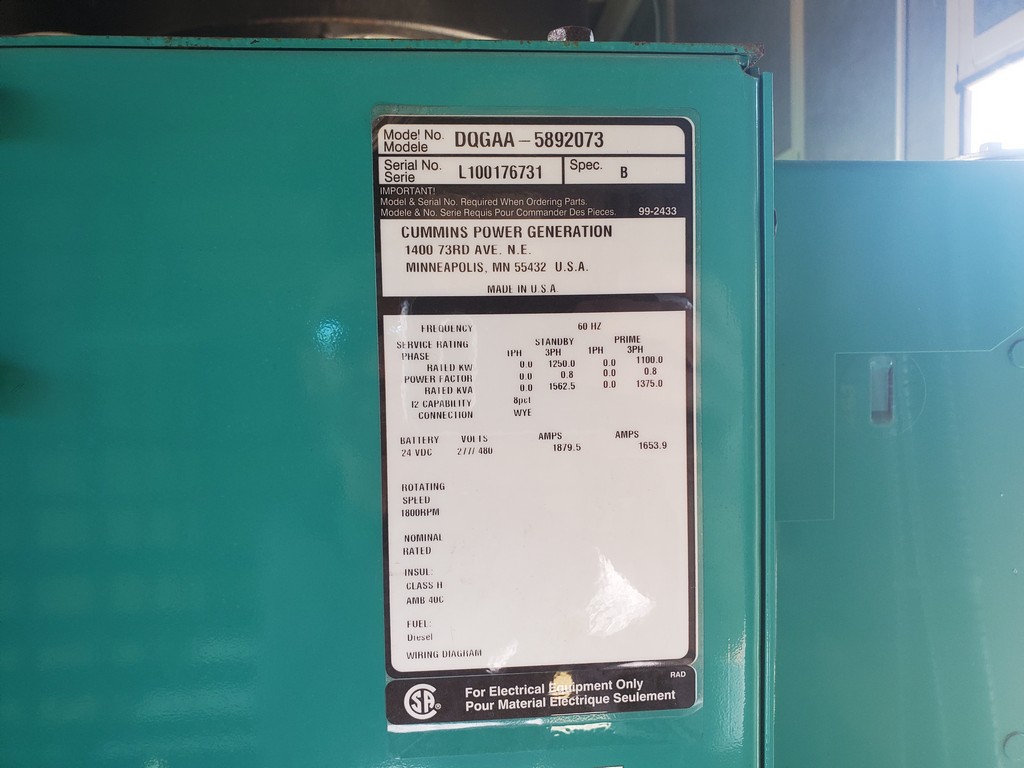 Cummins DQGA QSK G Generator