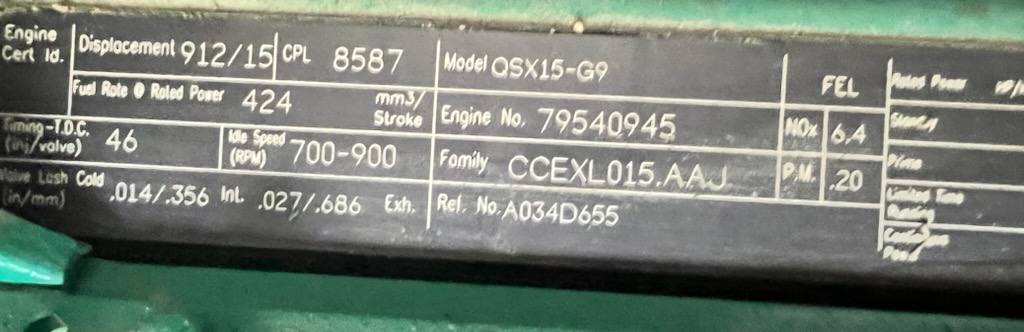 Cummins DFEK Generator Set kW 