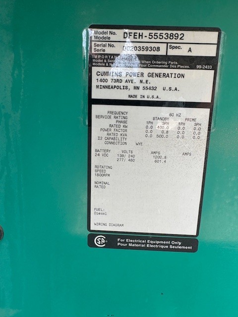 Cummins QSX G Generator Set 