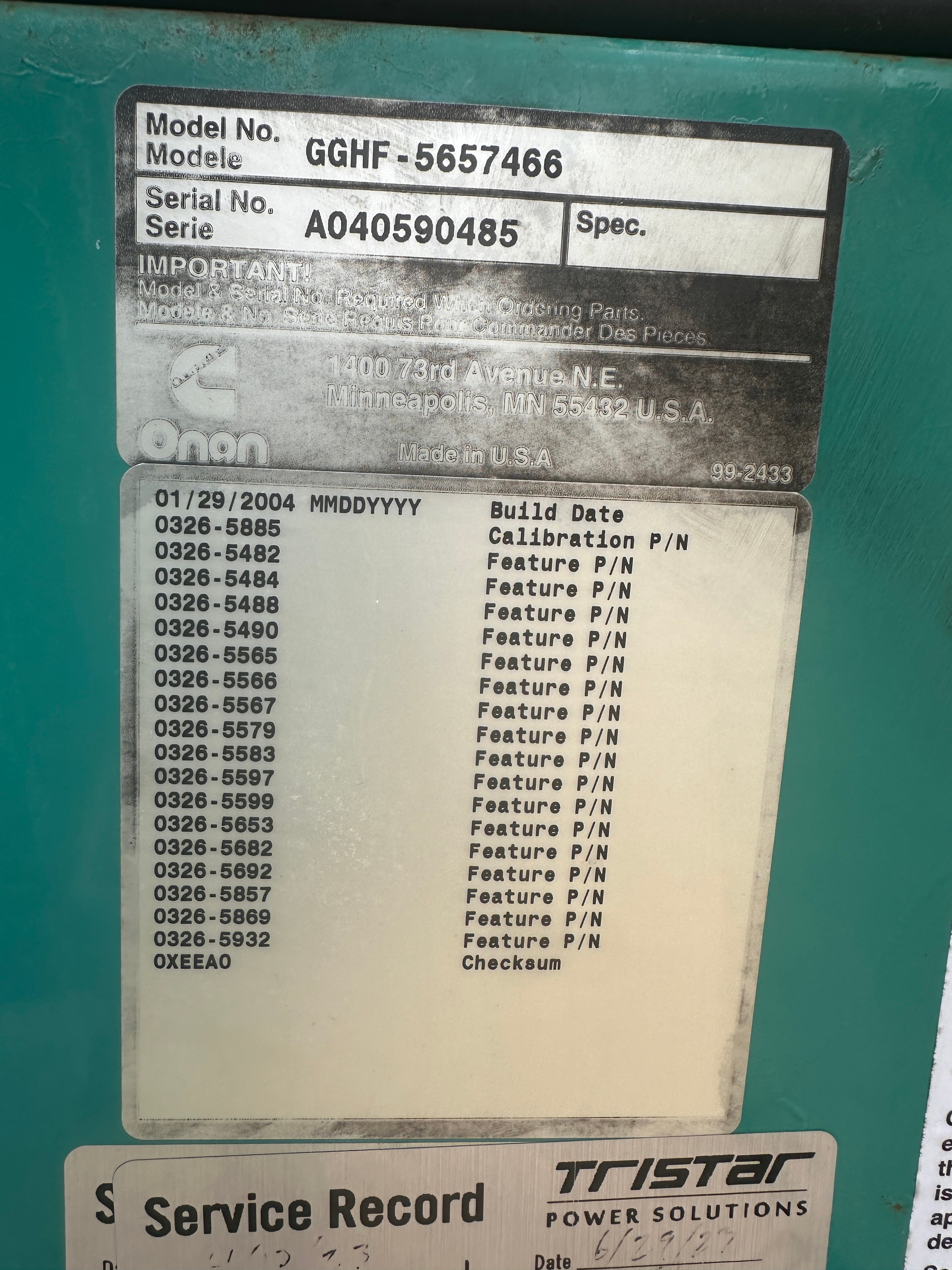 Used Cummins kW Generator Set 